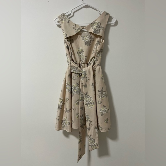 NICE CLAUP Peach Beige Floral Mini Dress - Picture 5 of 8